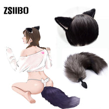Load image into Gallery viewer, Tail anal plug Silicone Fox Tail Prostate Massager Anal Plug Insert Stopper BDSM Homosexual Animal Tail  For Women Man Couple